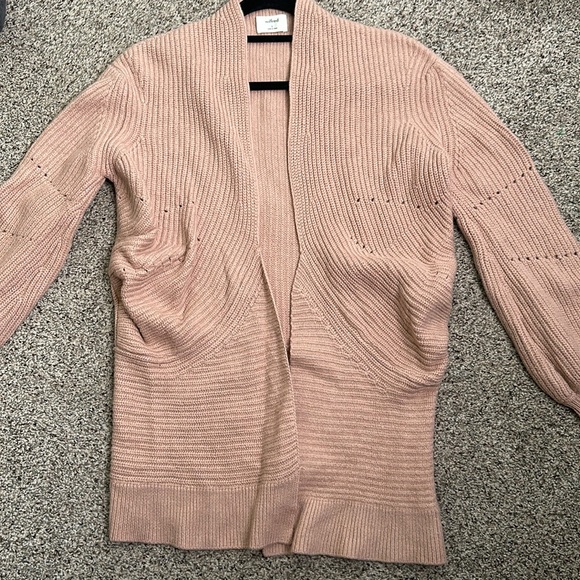 Wilfred Marino wool blush pink cable knit open sweater cardigan size small - Picture 13 of 13